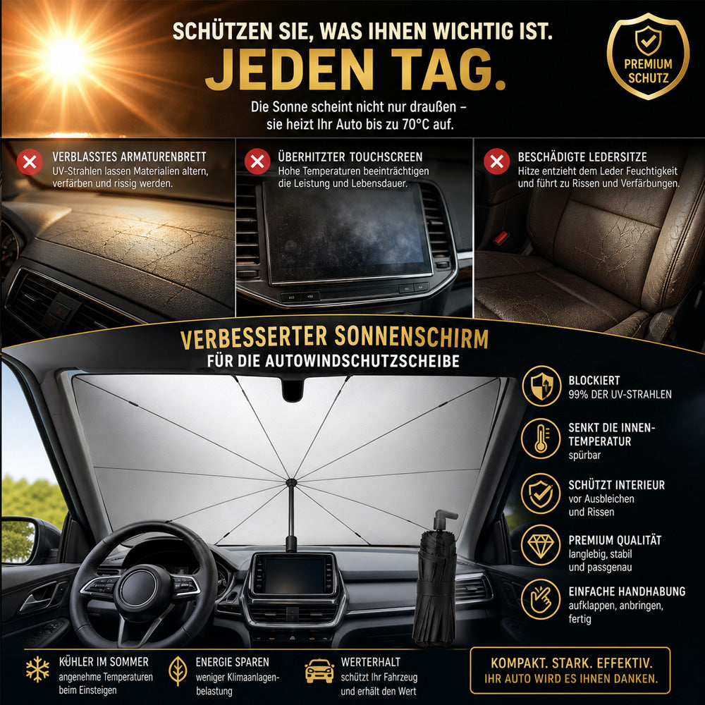 🌞 50% Rabatt 🌈 Faltbarer Auto-Sonnenschutz für die Windschutzscheibe