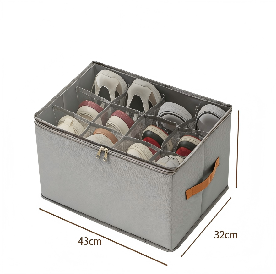👟 Begrenzte Zeit – 50 % RABATT! 💥 Schuh-Organizer aus Stoff – platzsparende Aufbewahrungsbox – für bis zu 12 Paar Schuhe – ideal für Kleiderschränke, Flure & Reisen – schützt vor Staub & Schmutz