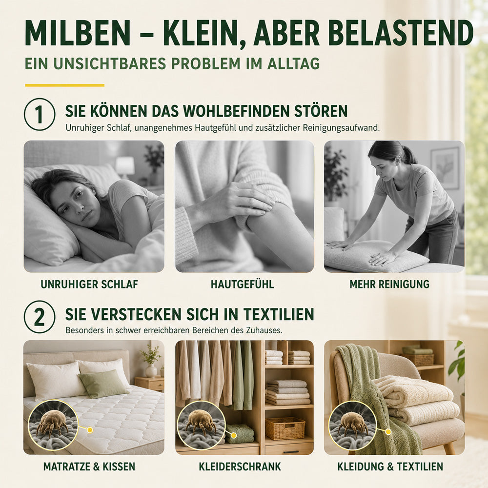 ♻️Milbenschutz-Säckchen gegen Hausstaubmilben | Milben in Matratze, Bett und Sofa wirksam bekämpfen – für hygienische Frische und erholsamen Schlaf