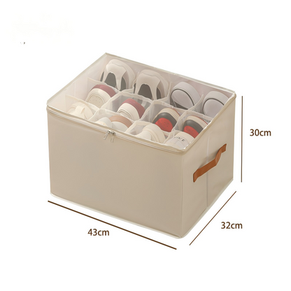 👟 Begrenzte Zeit – 50 % RABATT! 💥 Schuh-Organizer aus Stoff – platzsparende Aufbewahrungsbox – für bis zu 12 Paar Schuhe – ideal für Kleiderschränke, Flure & Reisen – schützt vor Staub & Schmutz