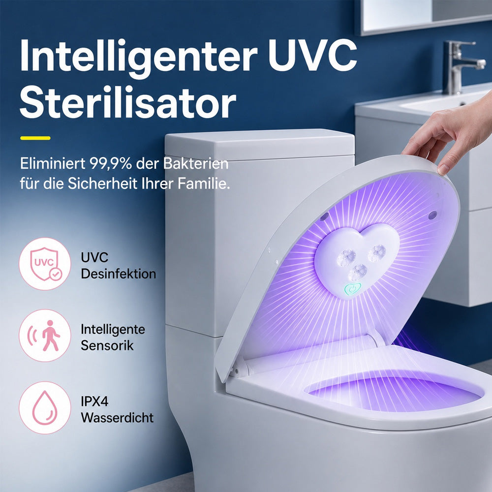 💜Intelligente UV-C-Toiletten-Desinfektionslampe｜UV-Desinfektion, Geruchsbeseitigung und hygienische Sauberkeit für Toilette und Badezimmer✨