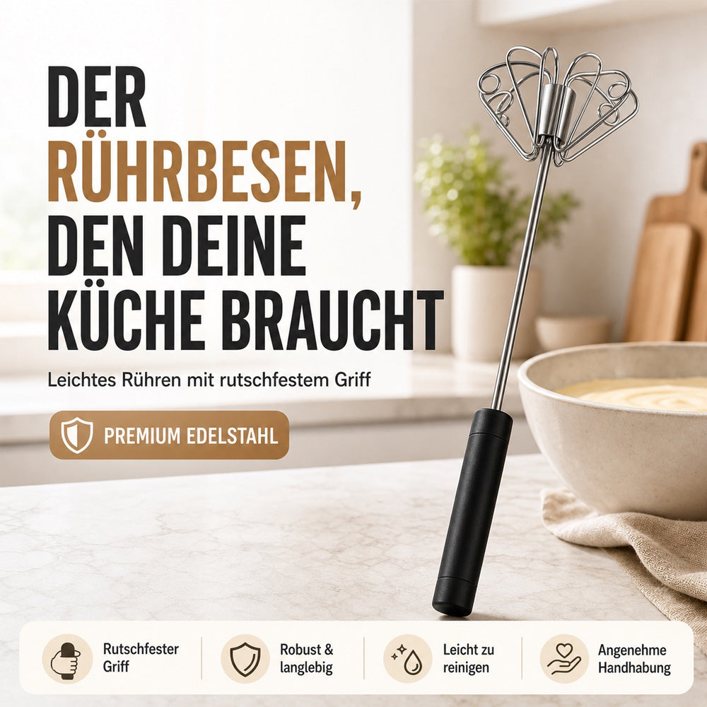 🍳 1 KAUFEN – 1 GRATIS ERHALTEN:Handrührbesen mit rutschfestem Griff, rostfrei und strapazierfähig – und das zu einem günstigen Preis!