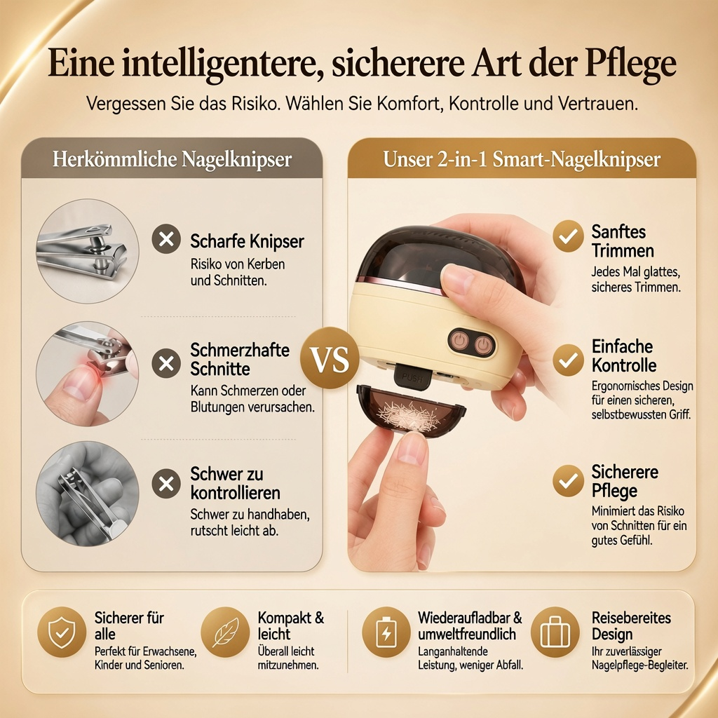 🔥NUR HEUTE: 50 % 🌟 2-in-1-Smart-Elektronagelschere & -Polierer ✂️💅 Die elektrische Nagelpflege für die ganze Familie!