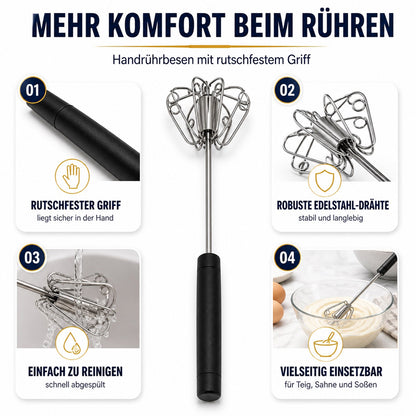 🍳 1 KAUFEN – 1 GRATIS ERHALTEN:Handrührbesen mit rutschfestem Griff, rostfrei und strapazierfähig – und das zu einem günstigen Preis!