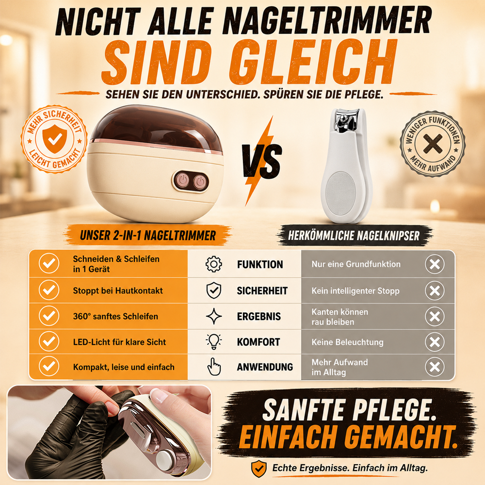 🔥NUR HEUTE: 50 % 🌟 2-in-1-Smart-Elektronagelschere & -Polierer ✂️💅 Die elektrische Nagelpflege für die ganze Familie!
