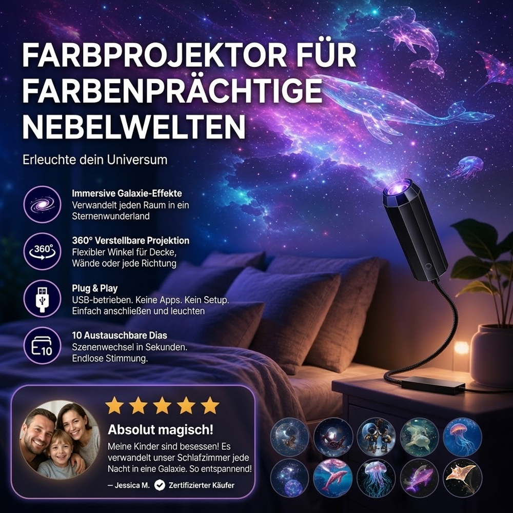 Nachtlicht-Projektor – Intelligenter holografischer Sternprojektor