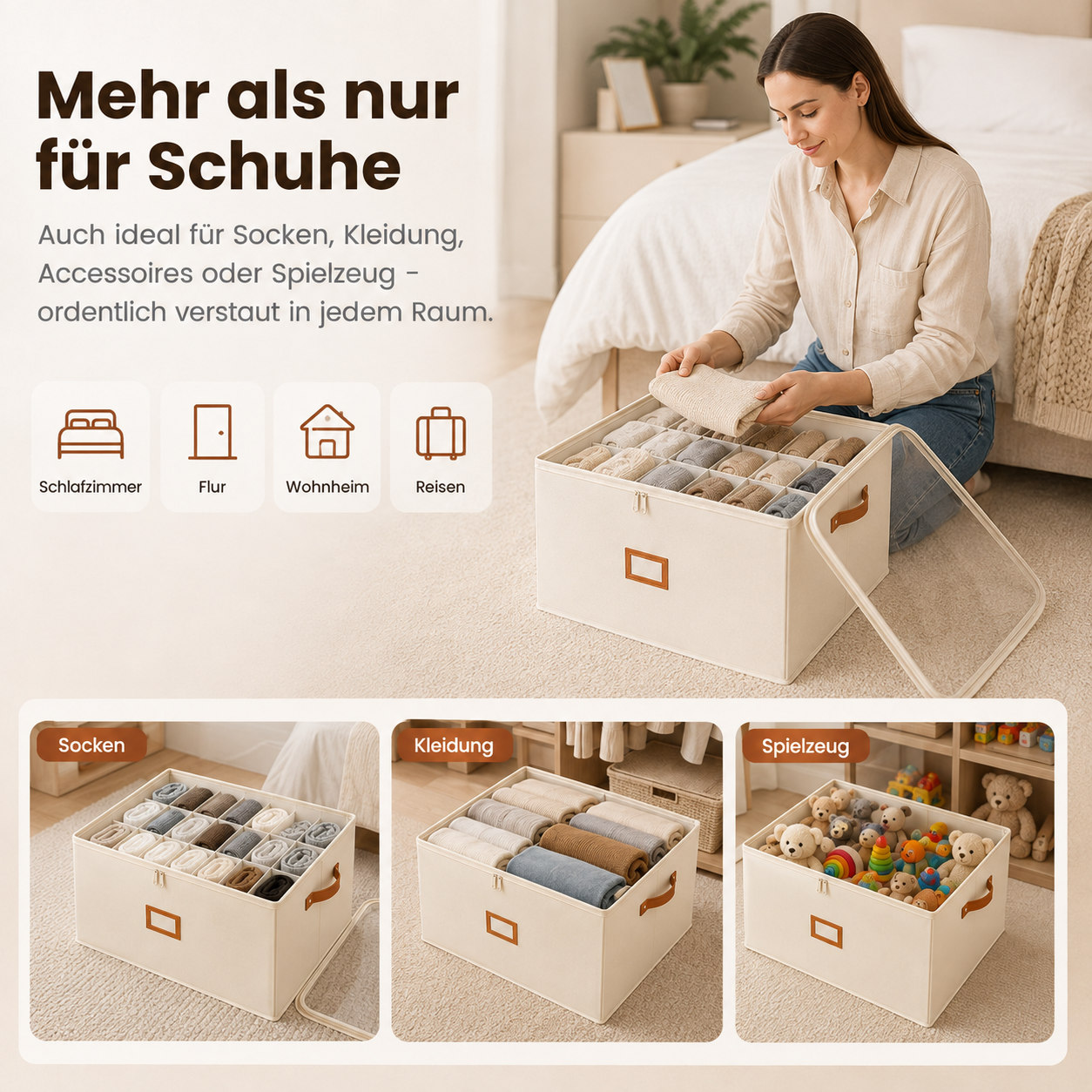 👟 Begrenzte Zeit – 50 % RABATT! 💥 Schuh-Organizer aus Stoff – platzsparende Aufbewahrungsbox – für bis zu 12 Paar Schuhe – ideal für Kleiderschränke, Flure & Reisen – schützt vor Staub & Schmutz