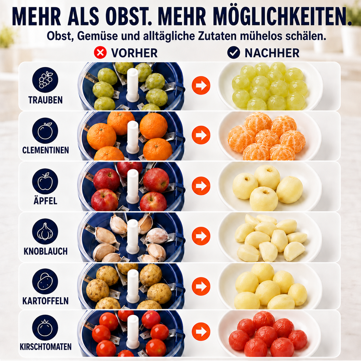 ✨50% RABATT! 🍇 Transparenter elektrischer Obst- und Gemüseschäler – Schnell, einfach und effizient. Perfekt für die täglichen Küchenarbeiten!