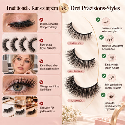 🥳 Kaufe eins, bekomme eins gratis ! 👁️✨ Wiederverwendbare selbstklebende Wimpern. Kein Kleber erforderlich, einfach aufdrücken. Mehrfach nutzbar & leicht abzunehmen 💕🌸