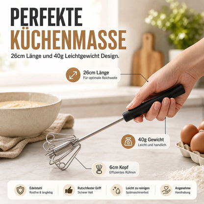 🍳 1 KAUFEN – 1 GRATIS ERHALTEN:Handrührbesen mit rutschfestem Griff, rostfrei und strapazierfähig – und das zu einem günstigen Preis!