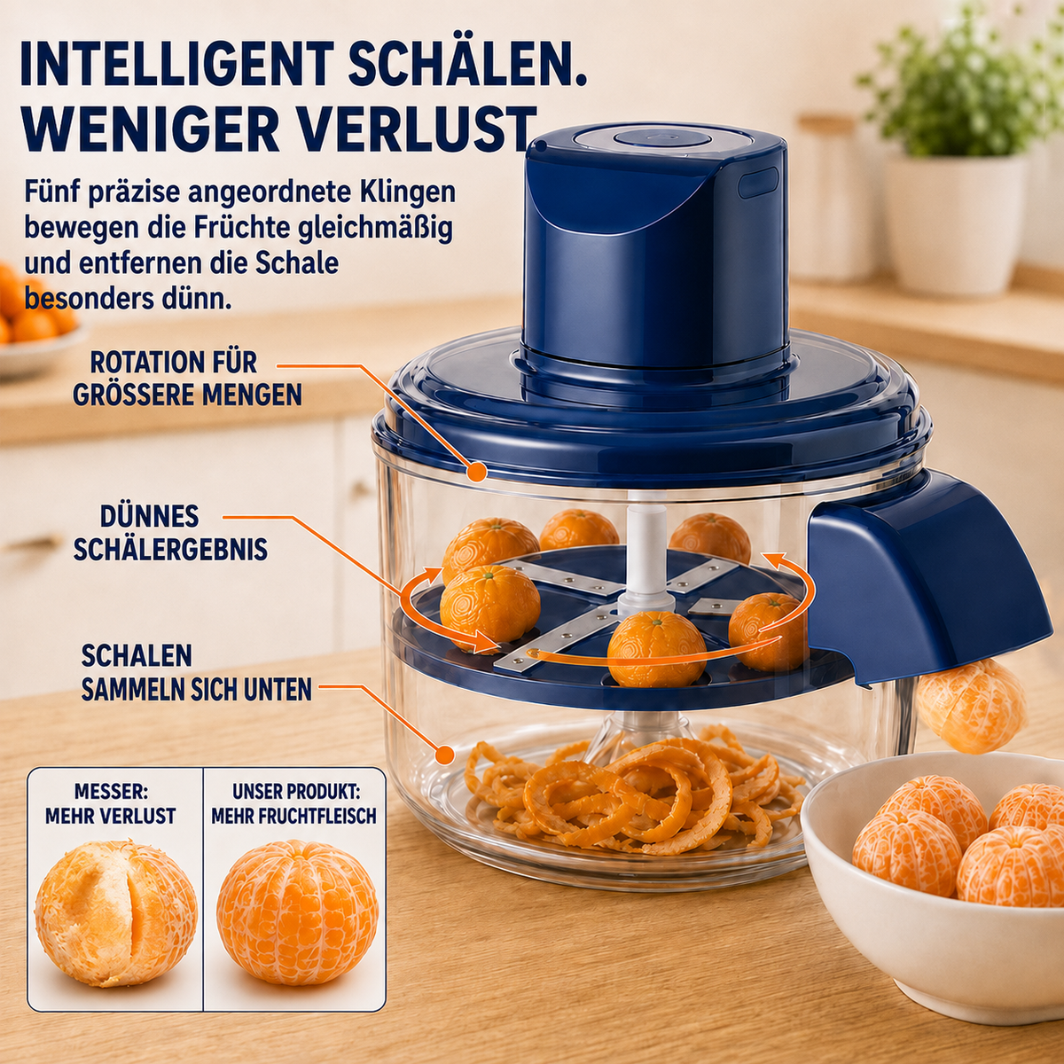 ✨50% RABATT! 🍇 Transparenter elektrischer Obst- und Gemüseschäler – Schnell, einfach und effizient. Perfekt für die täglichen Küchenarbeiten!