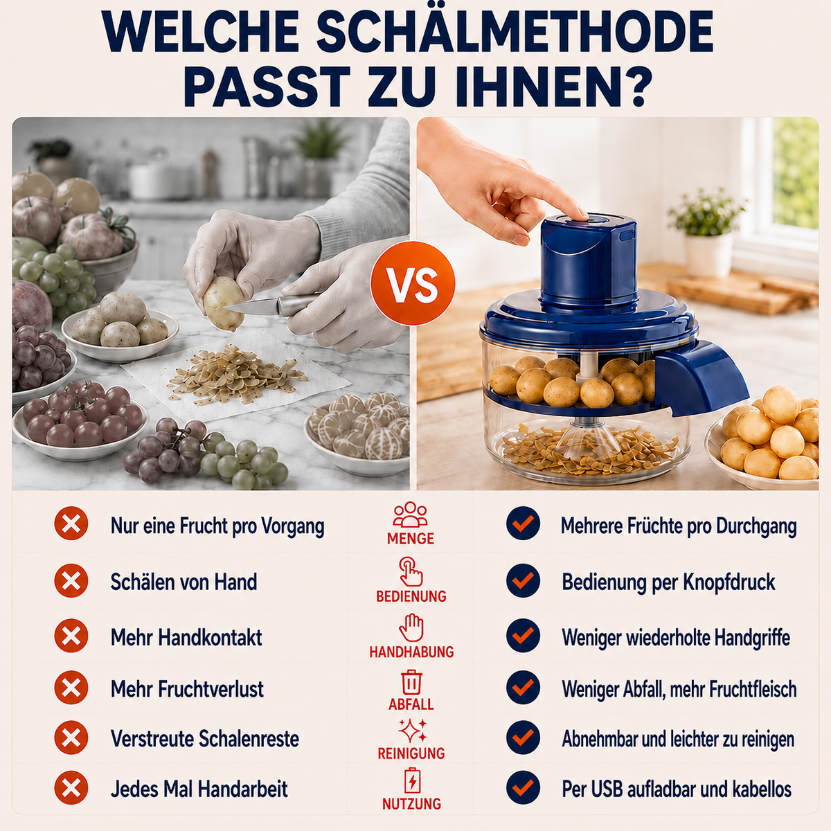 ✨50% RABATT! 🍇 Transparenter elektrischer Obst- und Gemüseschäler – Schnell, einfach und effizient. Perfekt für die täglichen Küchenarbeiten!