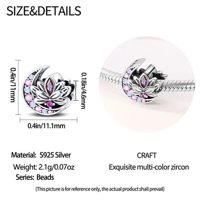 2024 Original New in Romantic Retro Classic Series Lotus Charm Beads Fits Pandach Bracelet Women 925 Silver Pendant Bead Jewelry