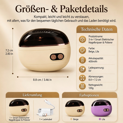 🔥NUR HEUTE: 50 % 🌟 2-in-1-Smart-Elektronagelschere & -Polierer ✂️💅 Die elektrische Nagelpflege für die ganze Familie!
