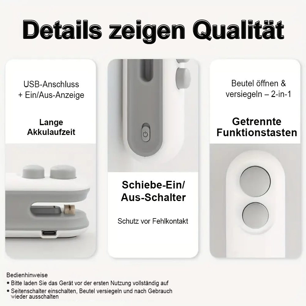 Mini-Siegelmaschine – hält Lebensmittel frisch 🧊