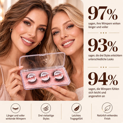 🥳 Kaufe eins, bekomme eins gratis ! 👁️✨ Wiederverwendbare selbstklebende Wimpern. Kein Kleber erforderlich, einfach aufdrücken. Mehrfach nutzbar & leicht abzunehmen 💕🌸
